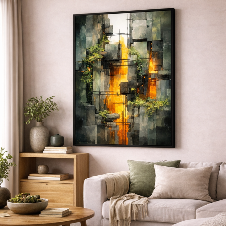 Industrial Abstract Vertical Canvas
