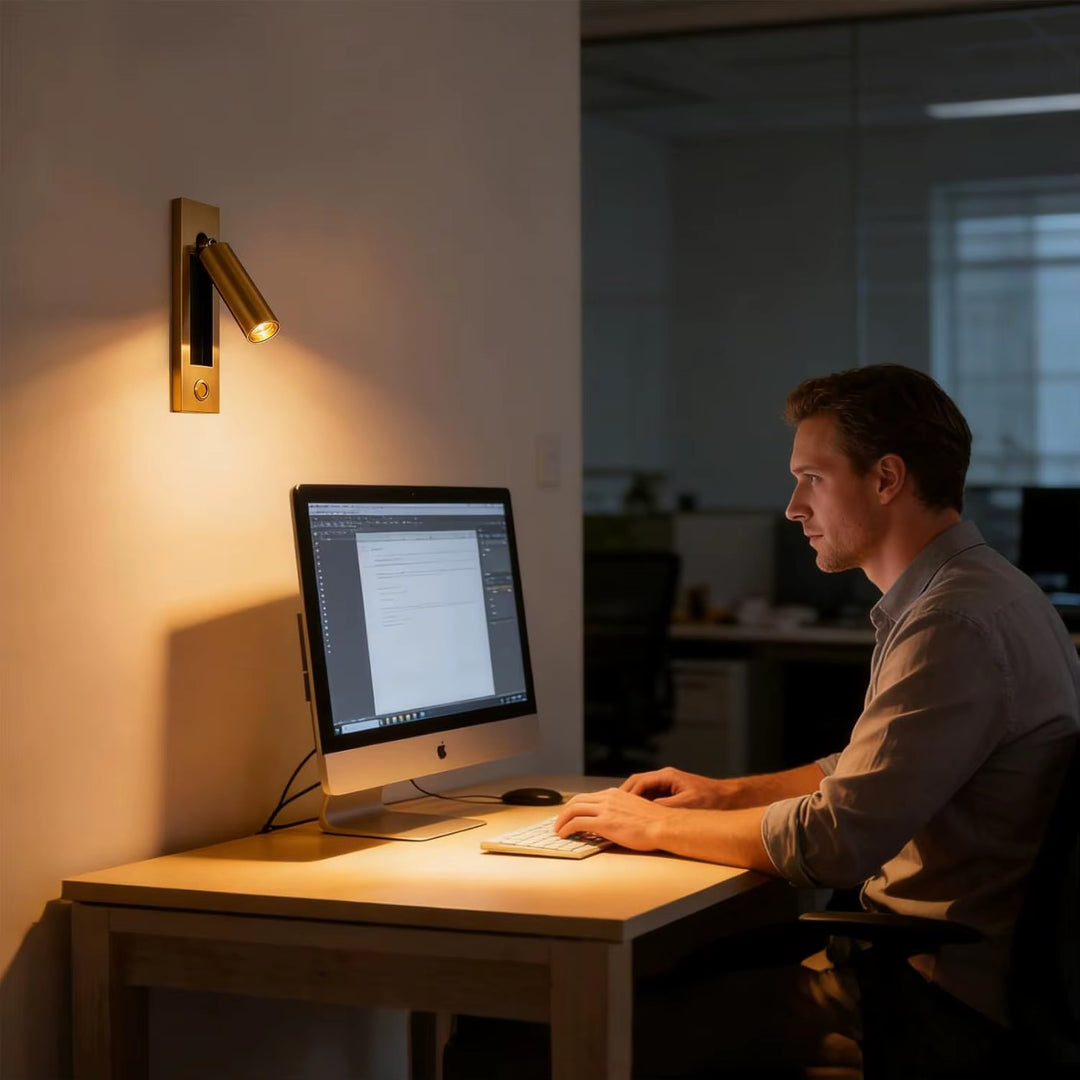 Modern Adjustable Wall Light with Brass Finish