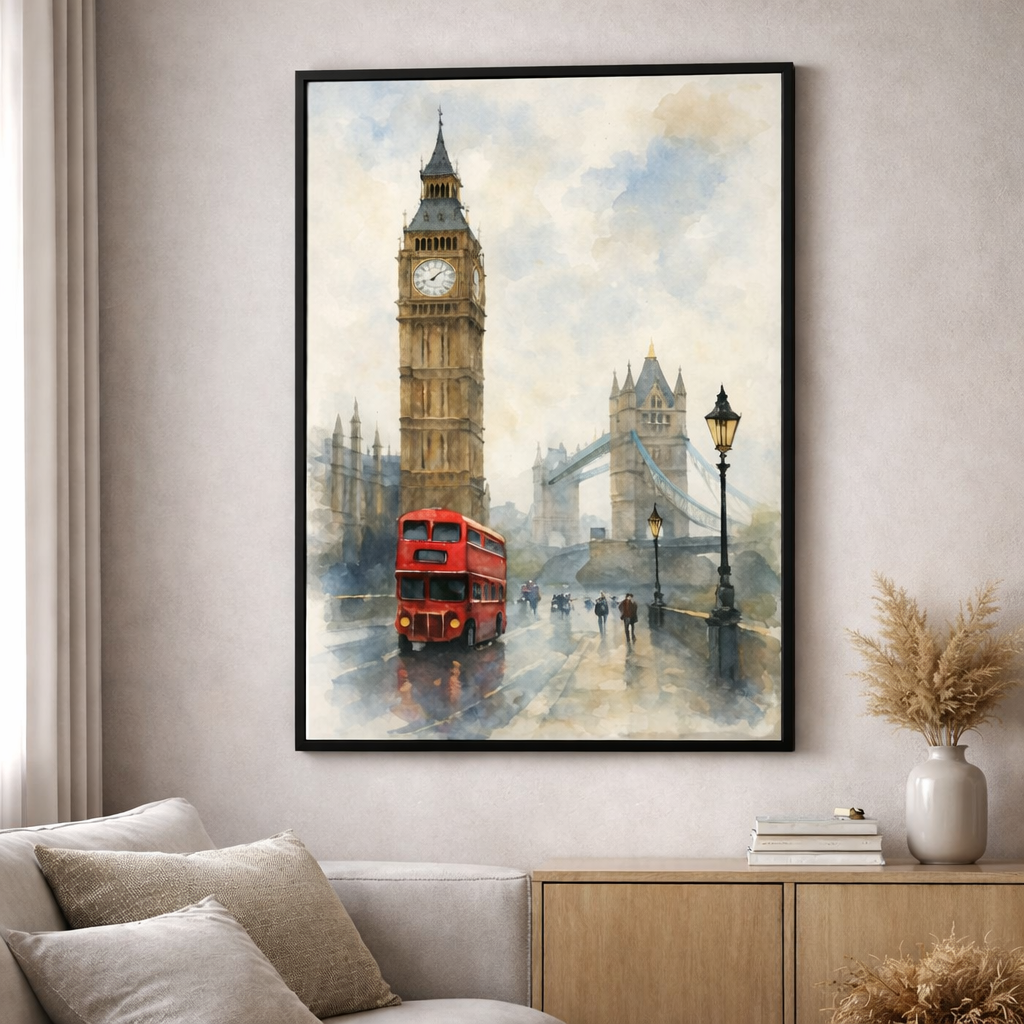 London Watercolor Canvas