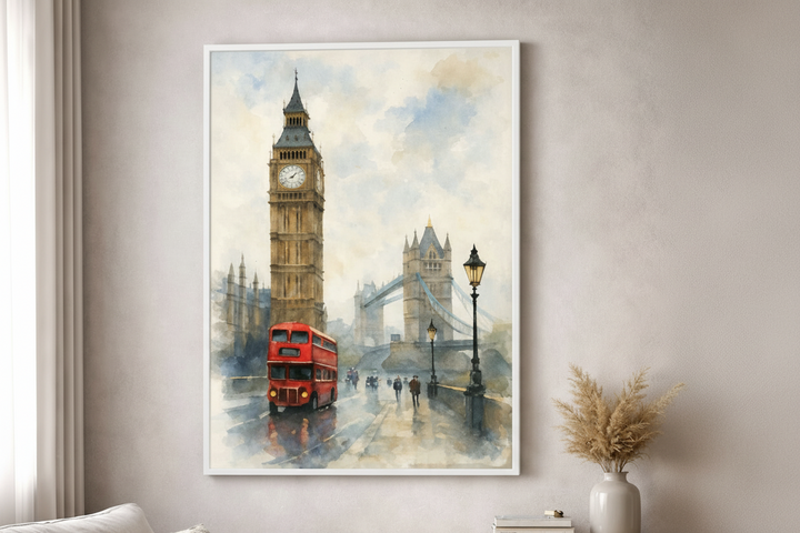 London Watercolor Canvas