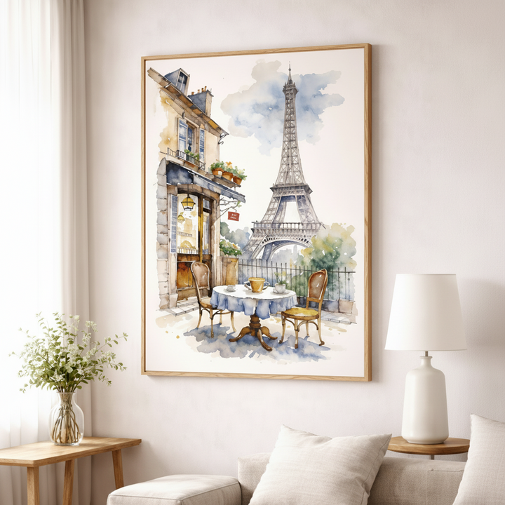 Paris Eiffel Tower Watercolor Canvas Art