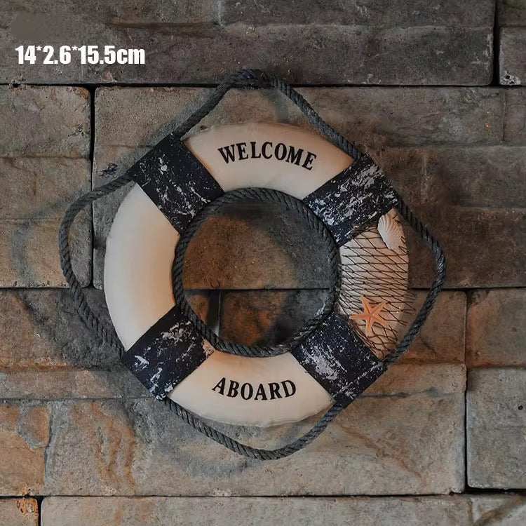 Life Ring Decor Navy Blue