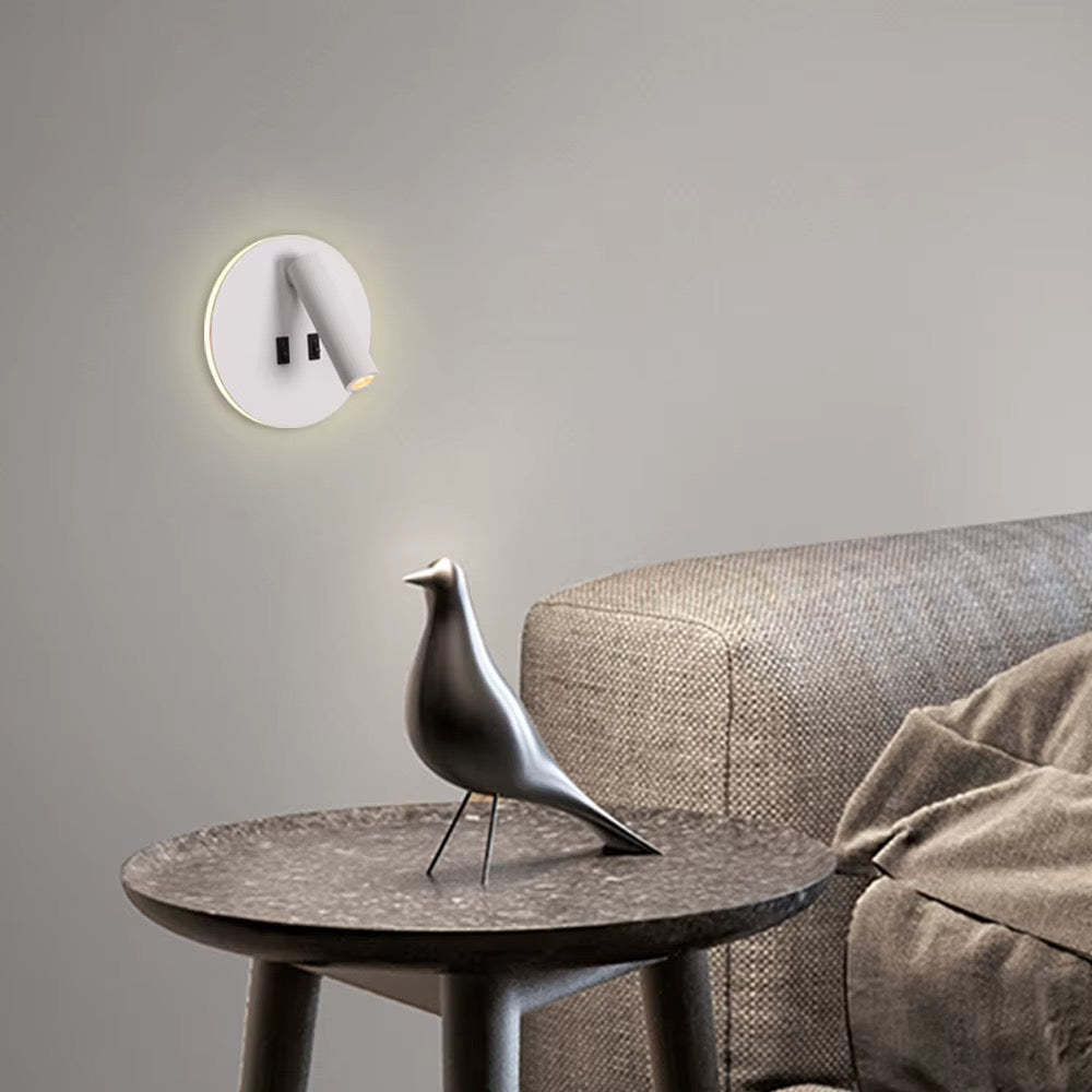 Modern Adjustable Wall Spotlight with White Finish