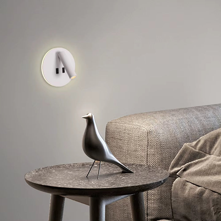 Modern Adjustable Wall Spotlight with White Finish