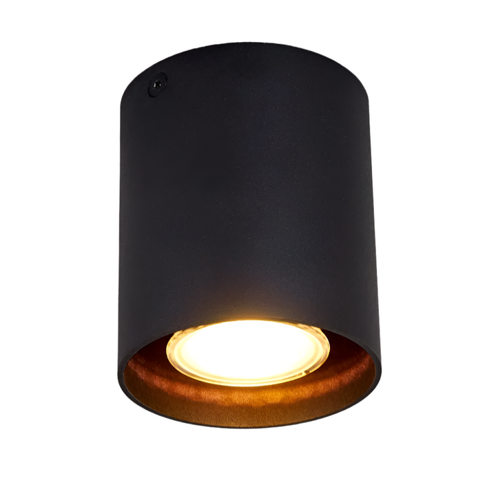 Modern Black Cylinder Ceiling Spotlight