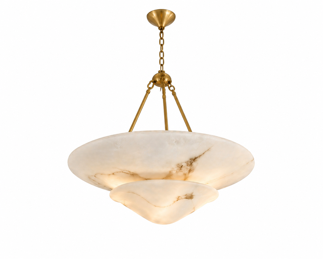 Vintage Artificial Marble Disc Pendant 60 cm