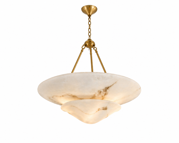 Vintage Artificial Marble Disc Pendant 60 cm