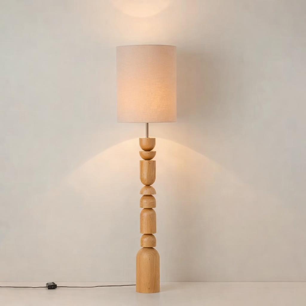 Stacked Wood Floor Lamp