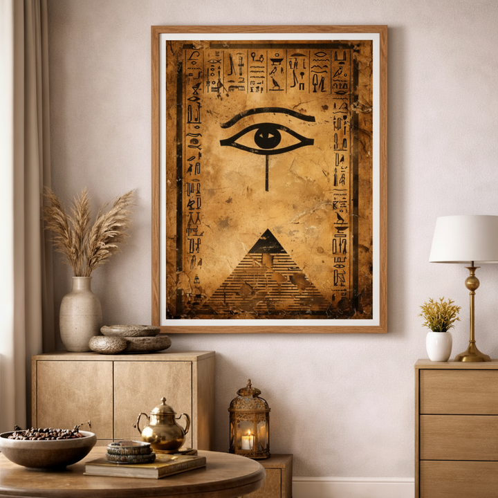 Eye of Horus & Pyramid Egyptian Canvas Wall Art