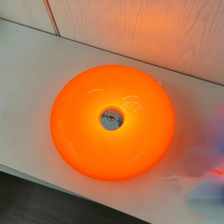 Orange Pink & white Sculptural Round Wall or table Light