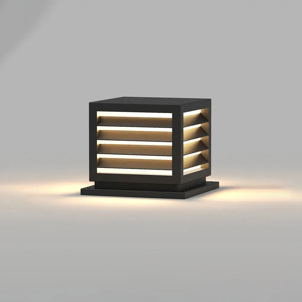 Modern Outdoor Cube Bollard Light