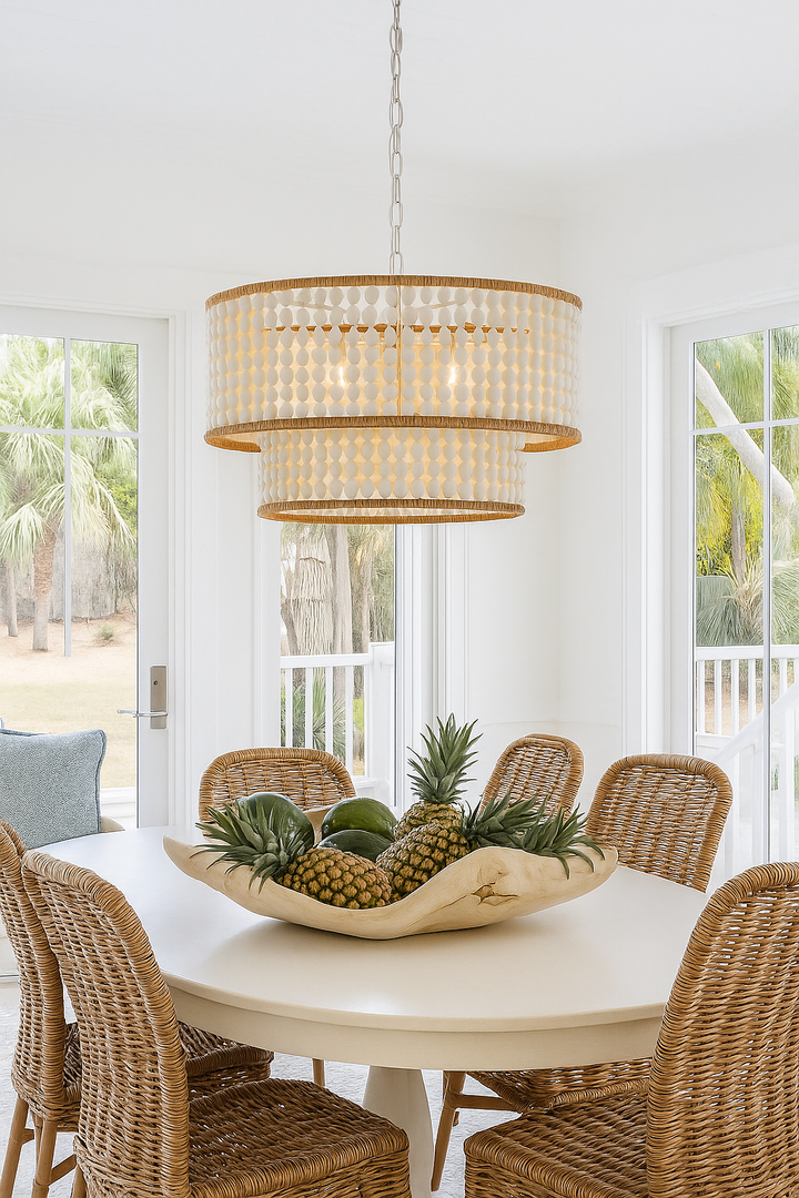 Coastal BEADS Drum Chandelier