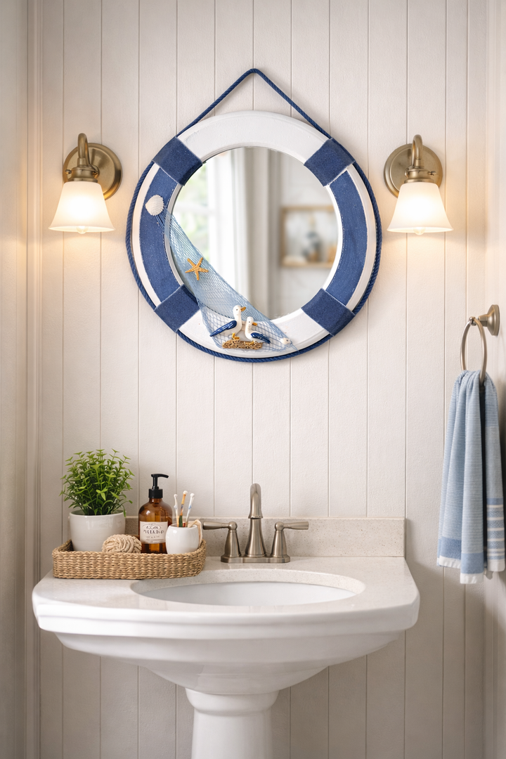 Lifebuoy Mirror with Seagull Detail