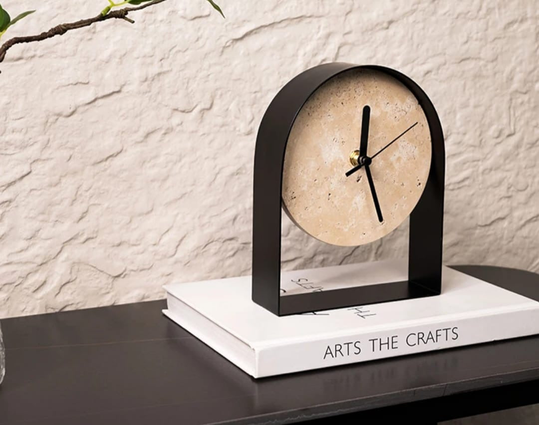 Minimalist Stone Face Table Clock