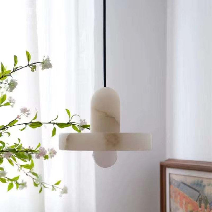 Soft Alabaster Glow Pendant Light