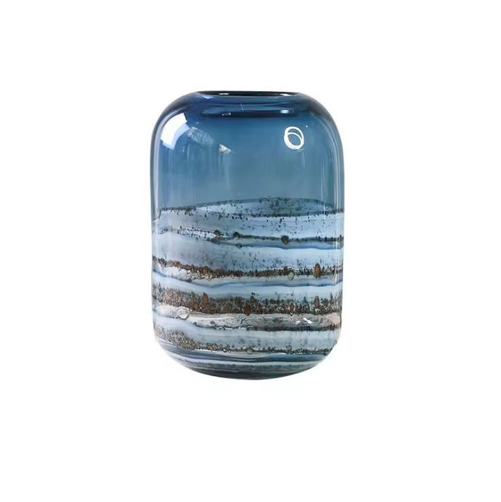 Blue Gradient Glass Vase Set of 2