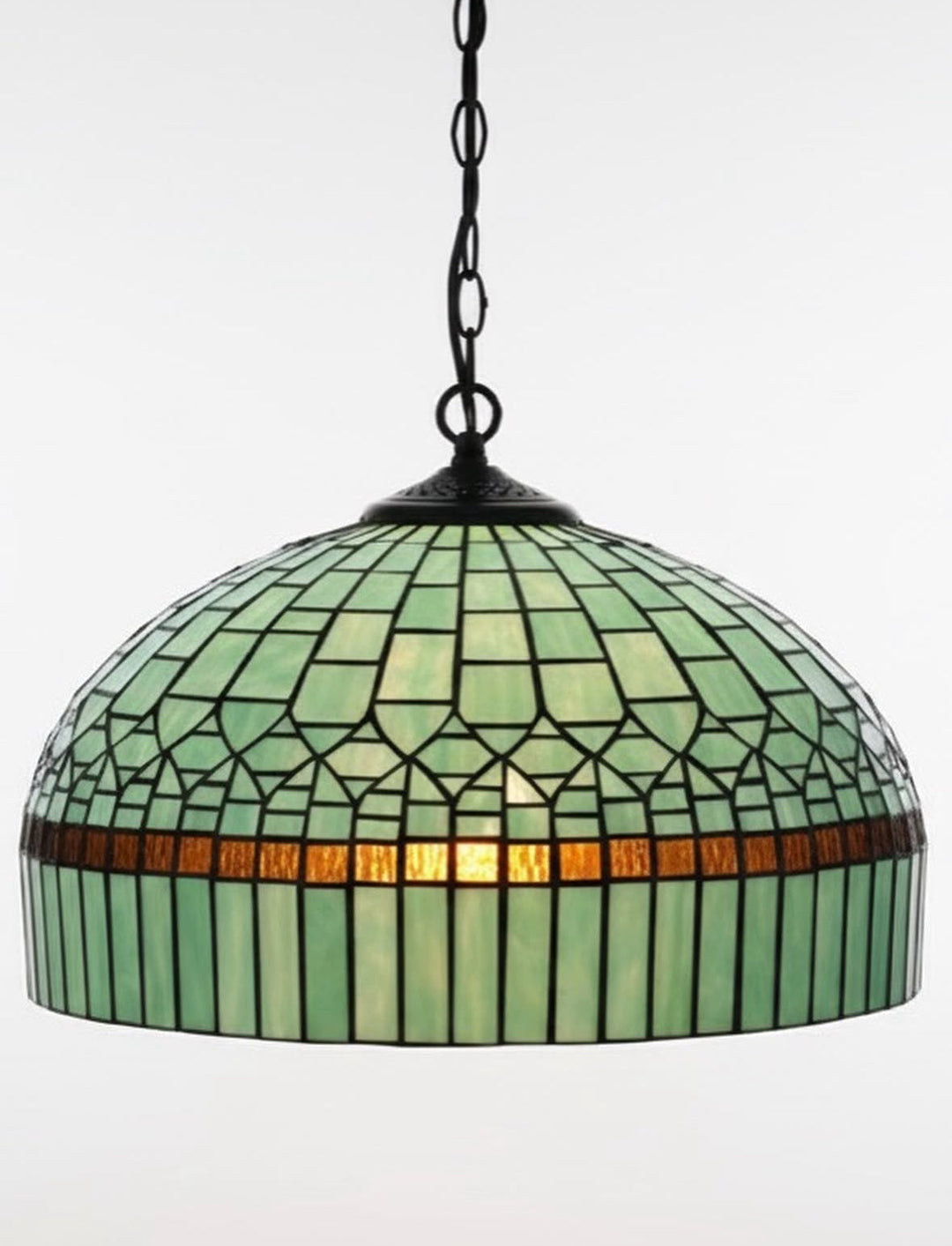 Tiffany-Style Green Glass Pendant Light