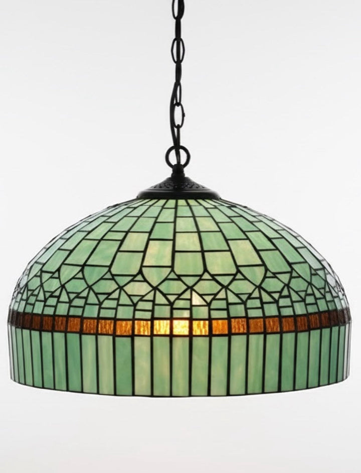 Tiffany-Style Green Glass Pendant Light