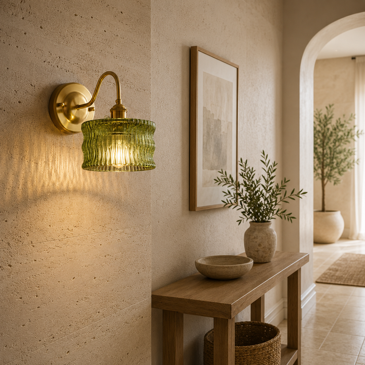 Brass Glass Wall Sconce