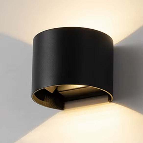 Compact Black Wall Light with Up and Down Illumination