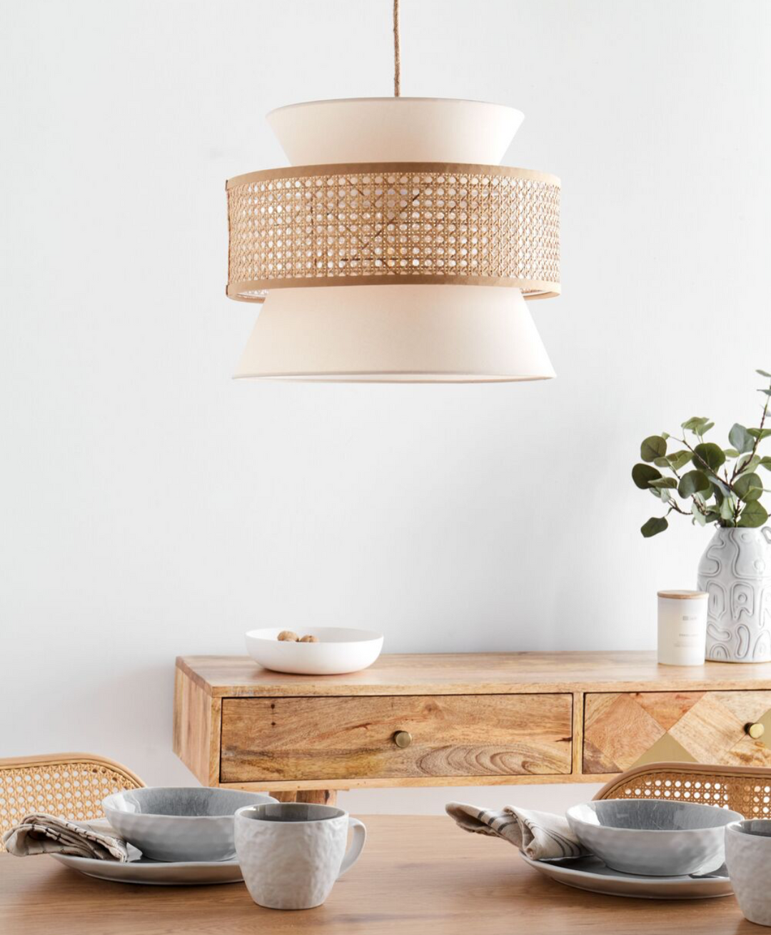 Natural Woven Rattan Pendant Light