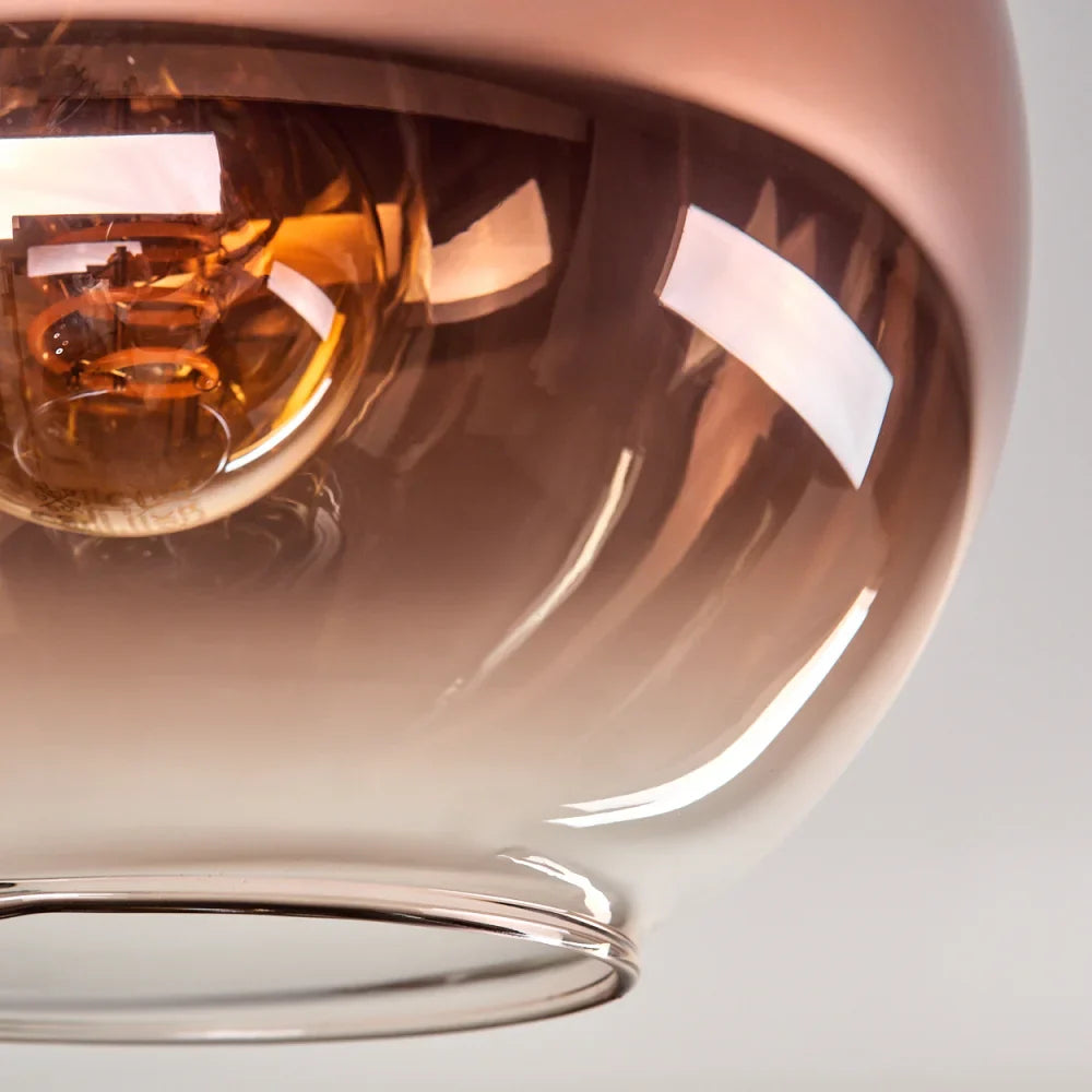 Modern Rose Gold Glass Globe Ceiling Light