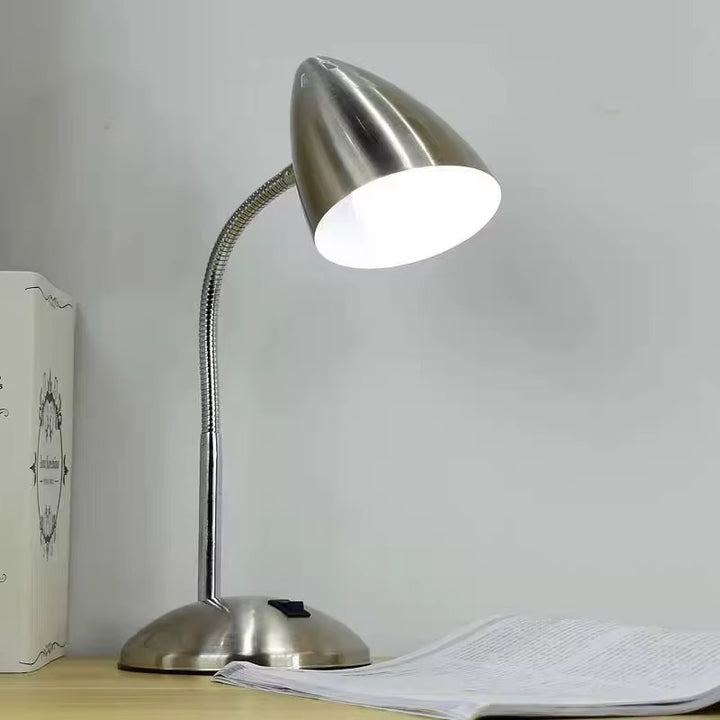 Modern Chrome Metal Table Lamp  Adjustable Neck