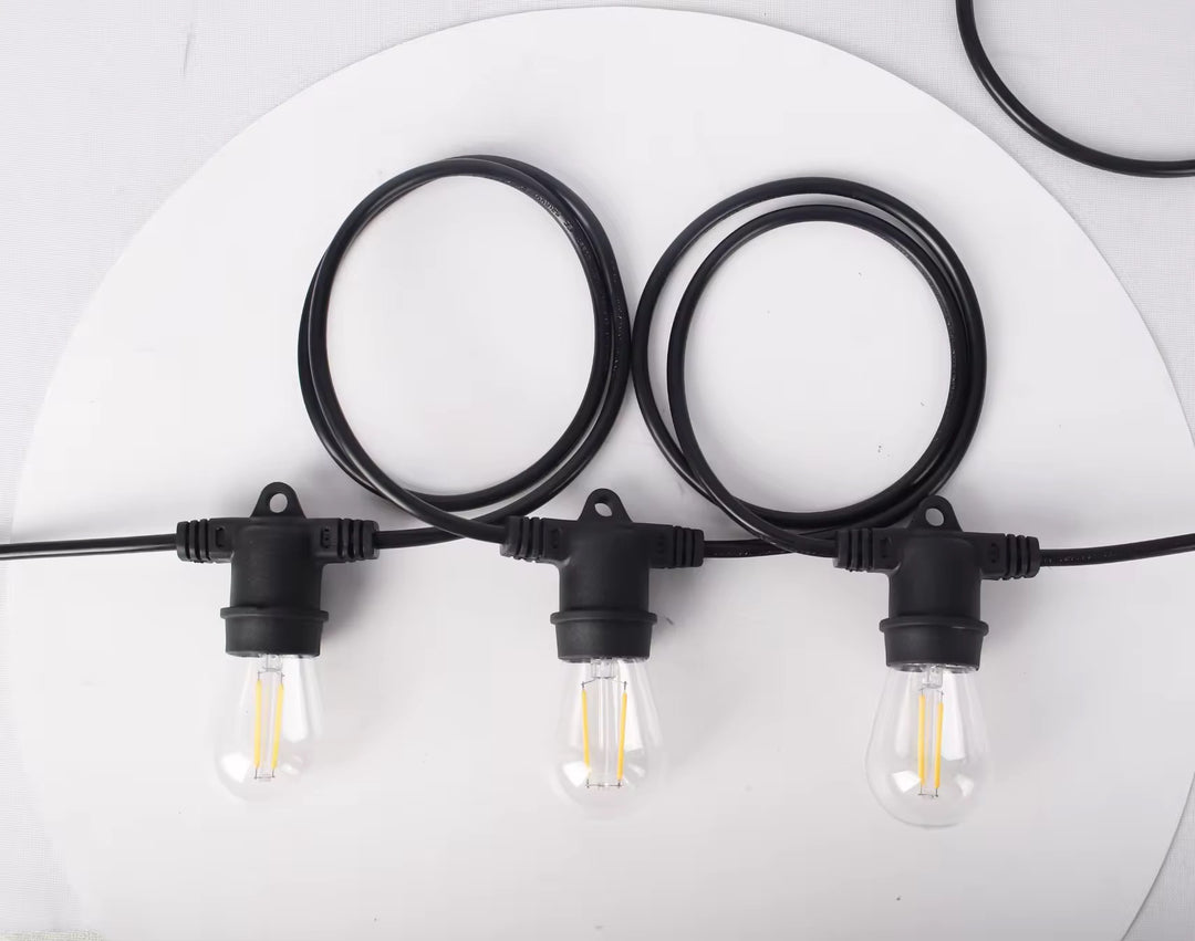 Vintage Outdoor String Lights with Solar panel (Bulbs included)