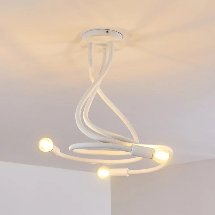 Modern White Spiral Ceiling Light