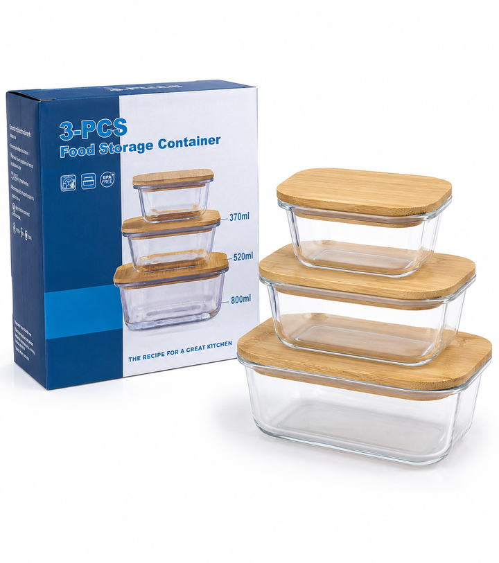 Glass Food Storage Container Set