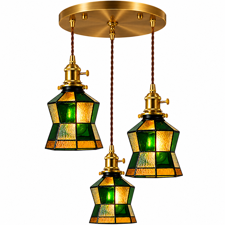 Hexagon Tiffany Hanging Lamp