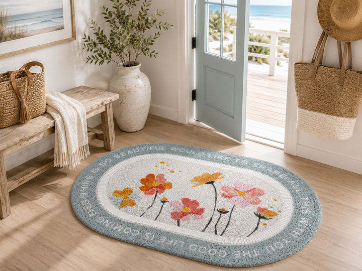 Floral Oval Doormat