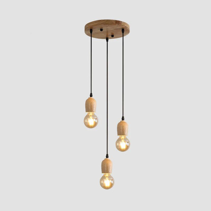 Modern Minimalist Pendant Light with Wooden Accents