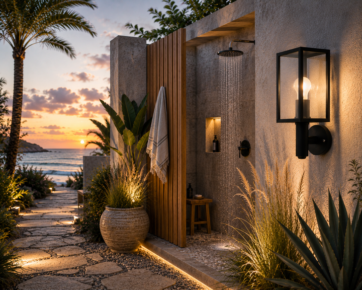 Glass Frame Outdoor Wall Lantern