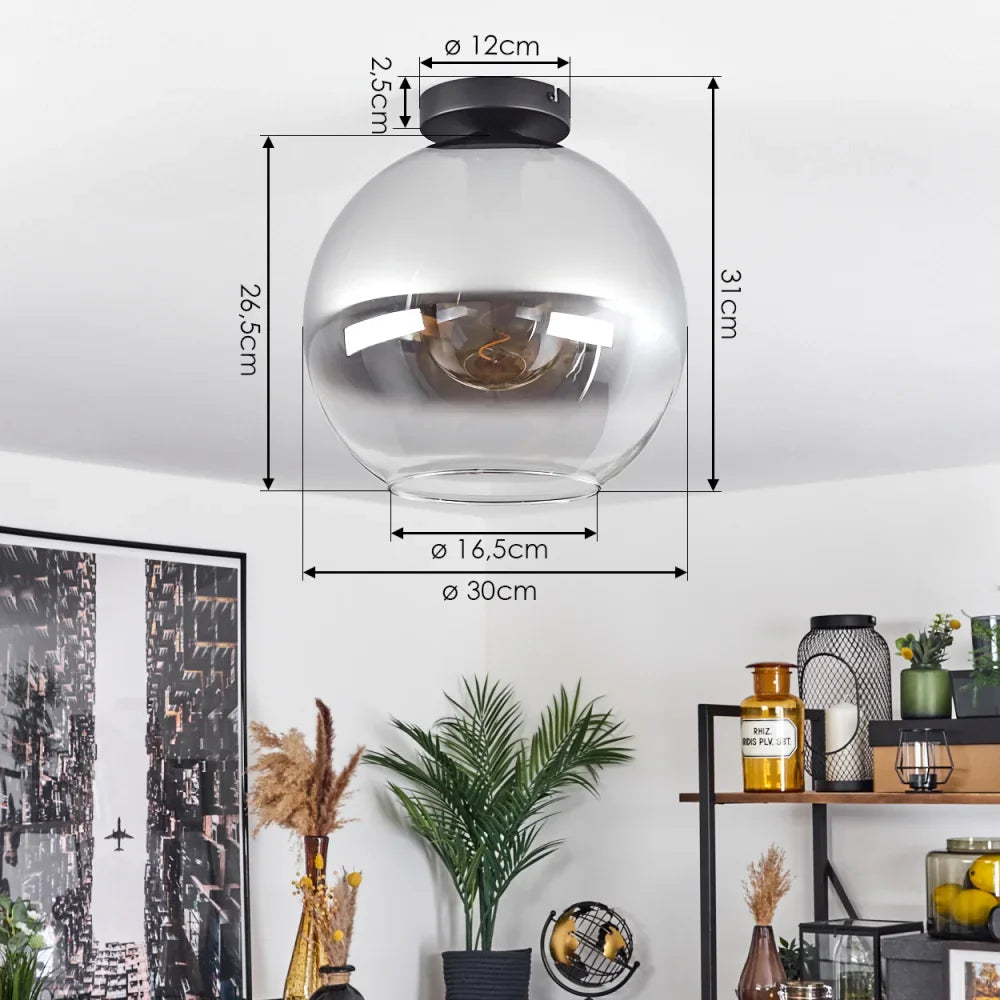 Modern Rose Gold Glass Globe Ceiling Light