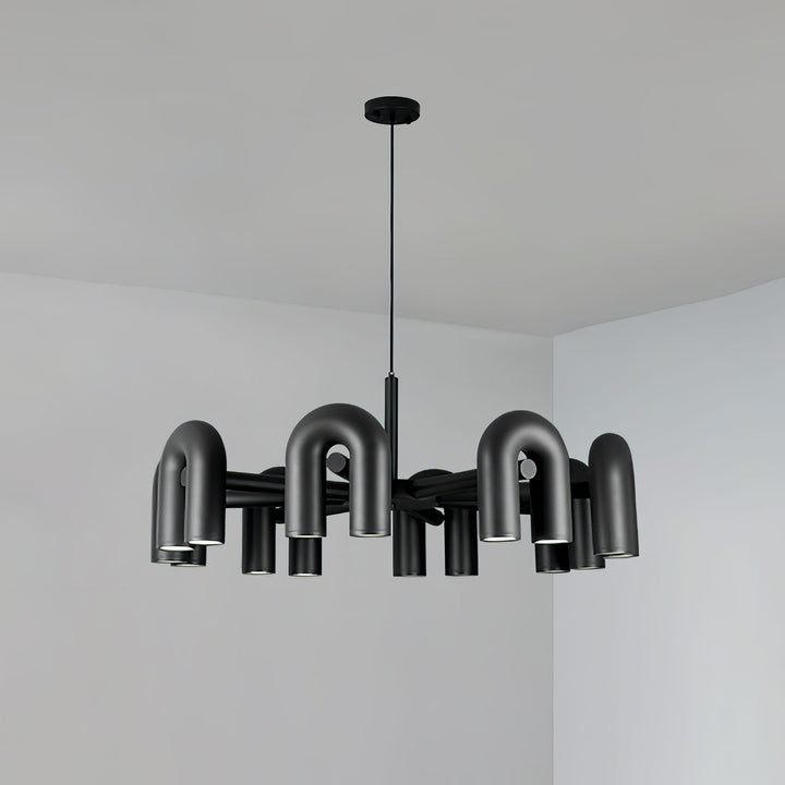 Modern GREY Tube Chandelier