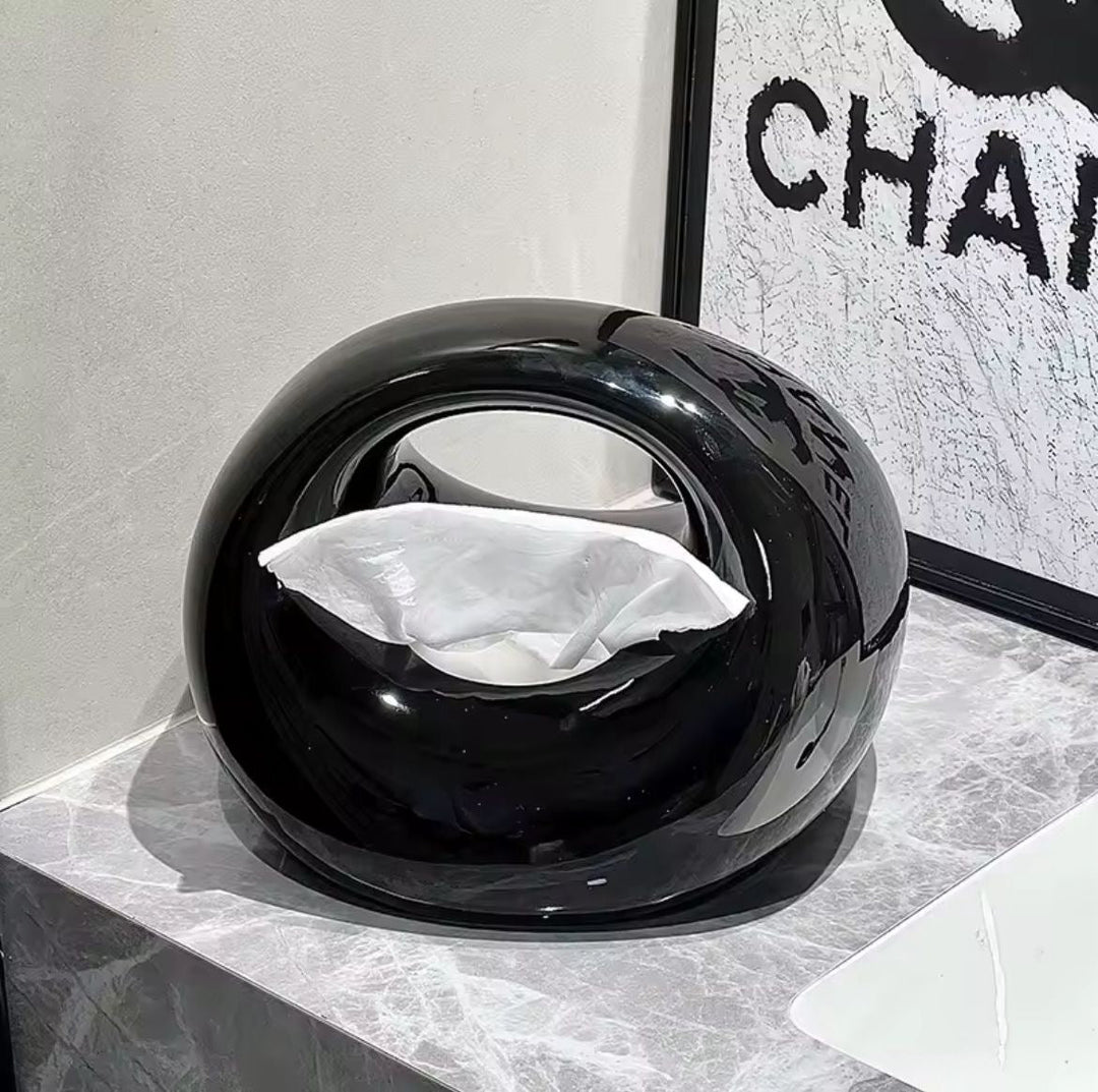 Modern Black or white Ceramic Tissue Box