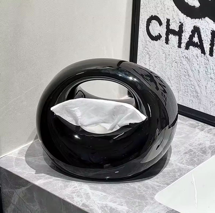 Modern Black or white Ceramic Tissue Box