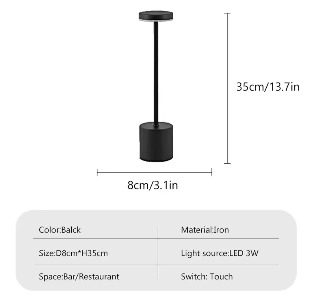 Minimalist rechargeable White Table Lamp with Sleek Cylindrical Design