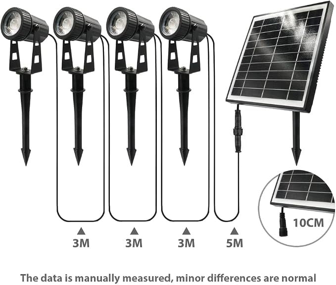 Solar-Powered Outdoor Garden Spotlights, 4-Piece Set
