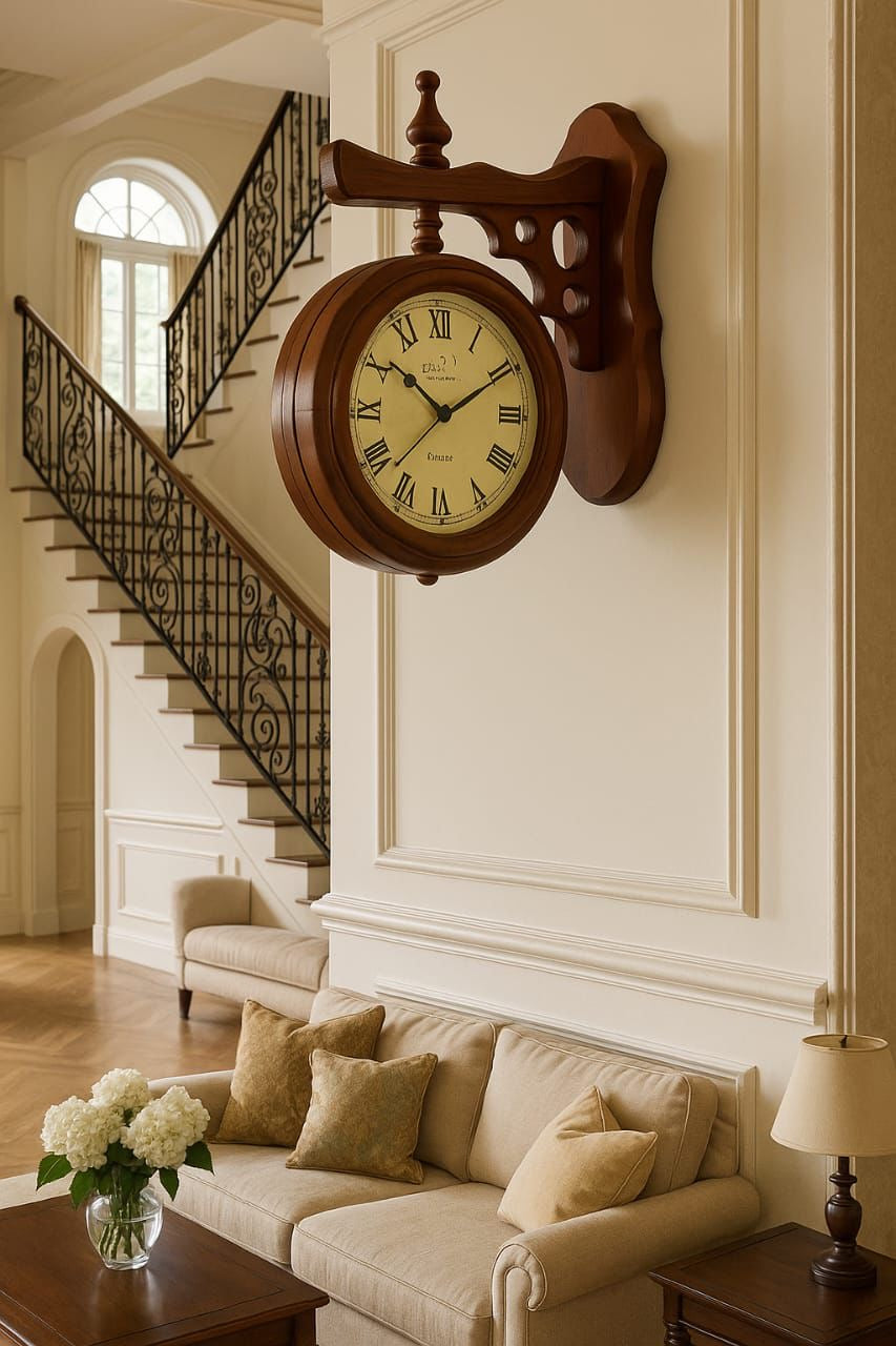 Vintage Double-Sided Wall Clock