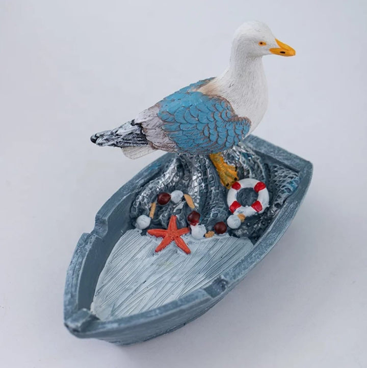 Seagull on Boat Decorative Figurine