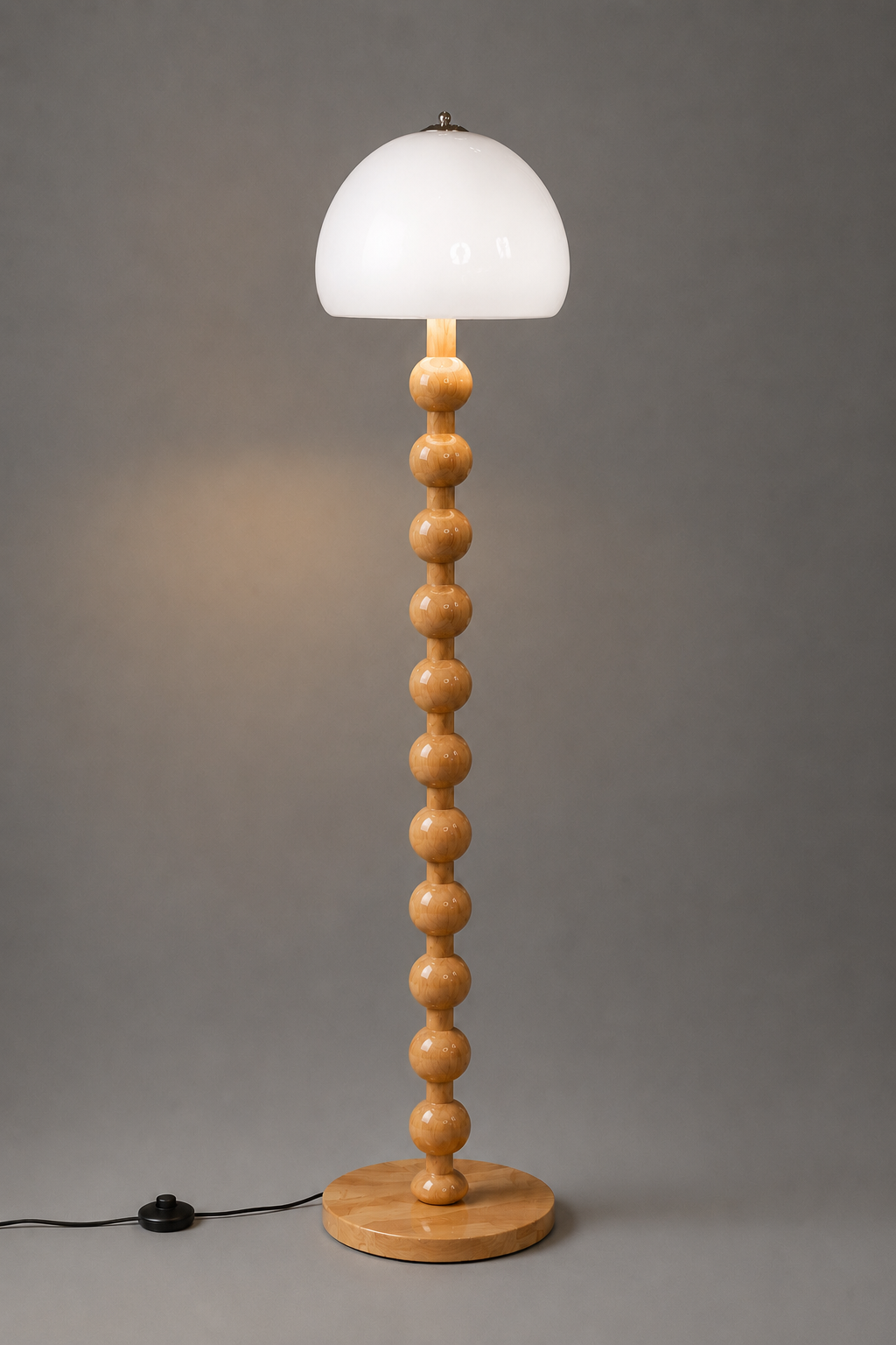Orange Acrylic Bead wooden Floor Lamp