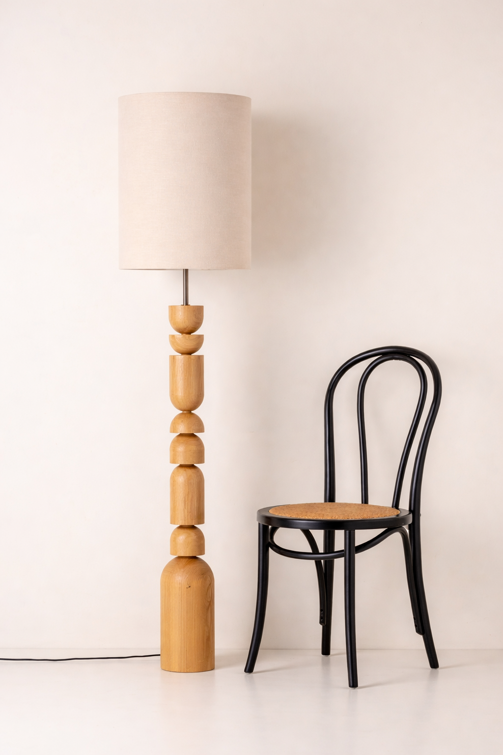 Stacked Wood Floor Lamp
