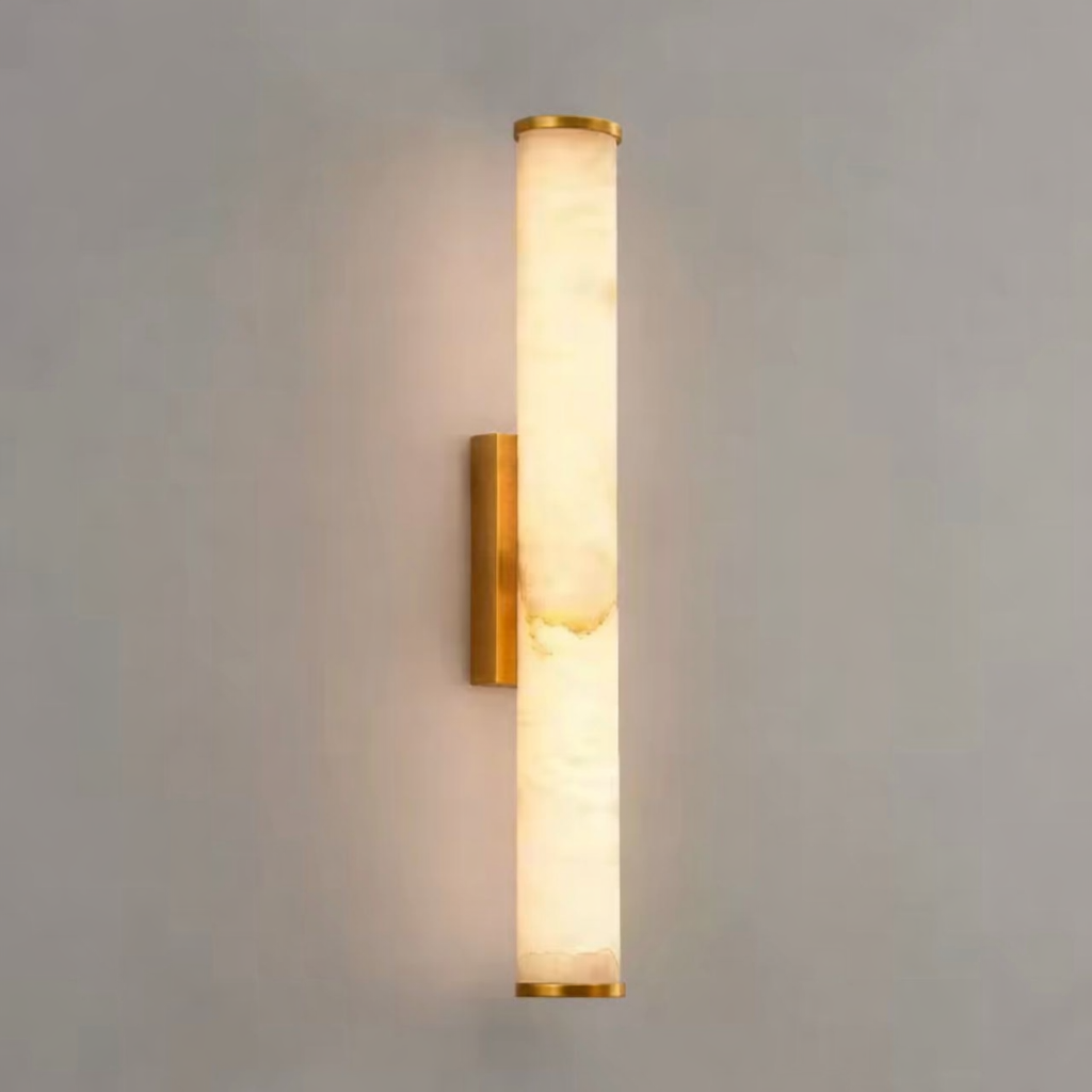 Modern Gold Marble effect Tube Wall Light