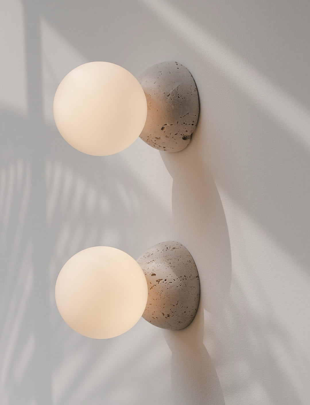 Modern Wall Lights with Concrete and Glass Globes