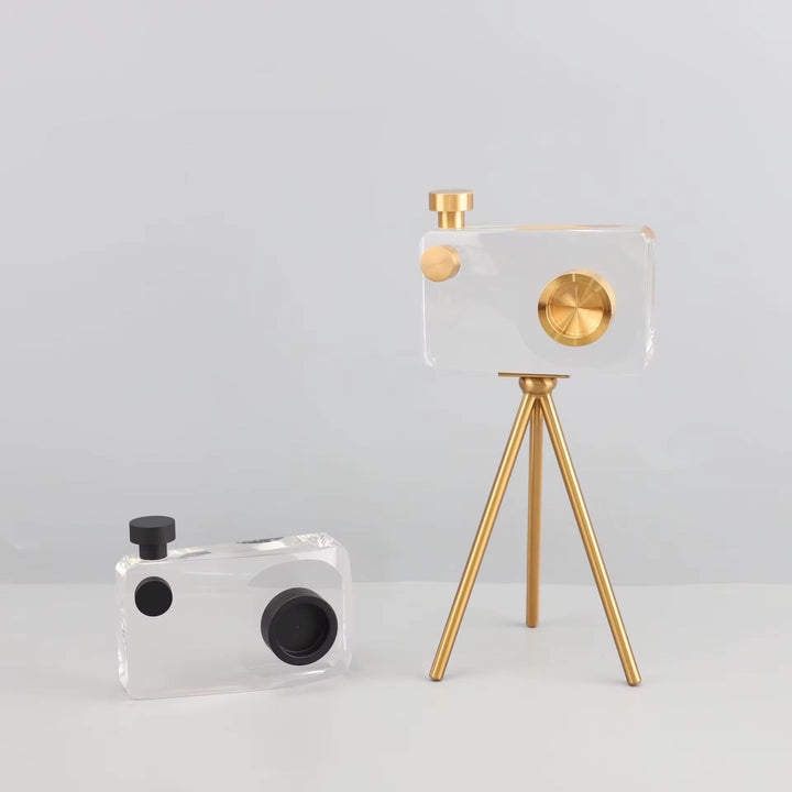 Crystal Camera Sculpture Set of 2