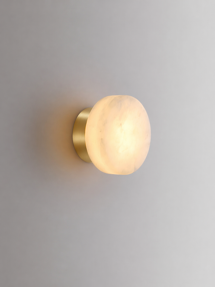 Minimal Spanish Alabaster Wall Sconce