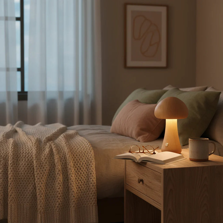 Wooden Rechargeable Table Lamp