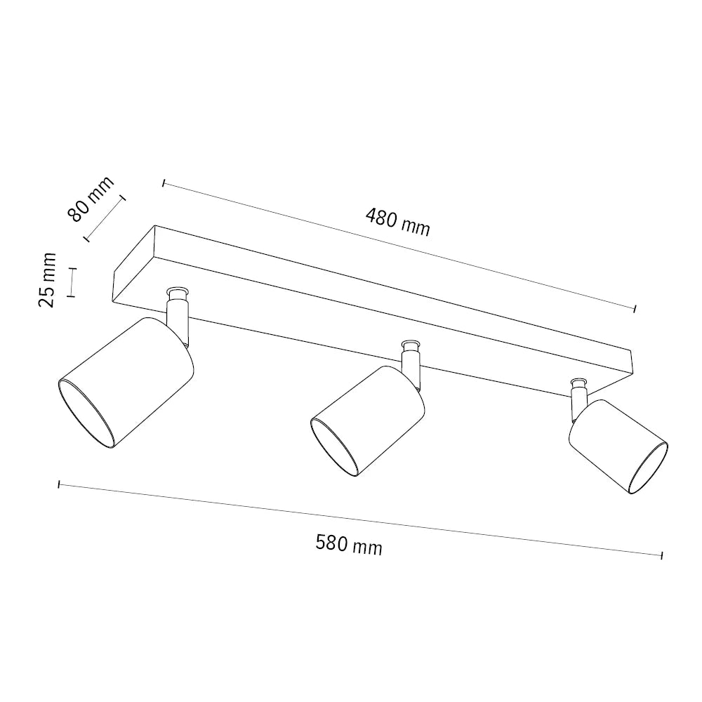 Modern Black and Wood Ceiling Spotlight Bar